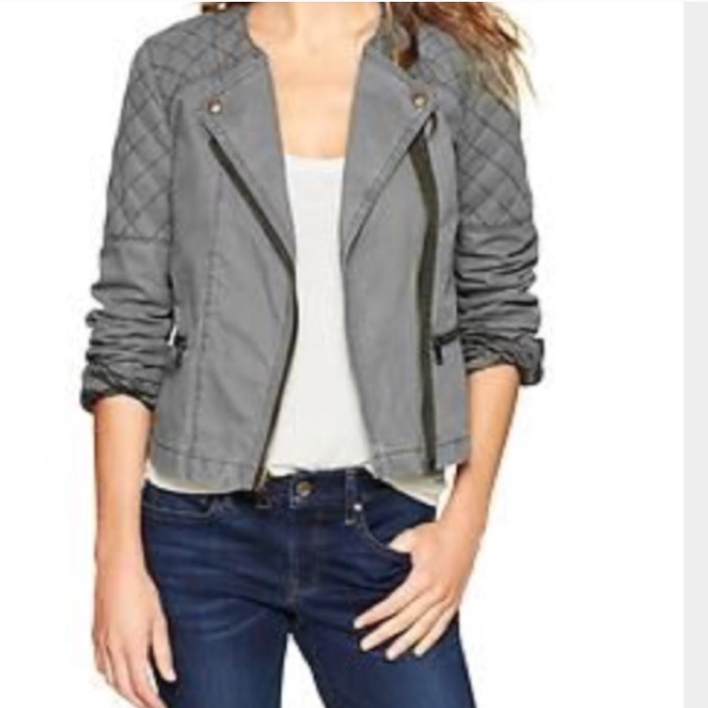 Gap Quilted Olive Moto Jacket